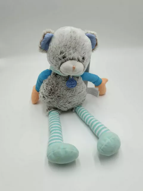 12 - Peluche Doudou Et Compagnie Ours Les Choupidoux Gris Bleu Rayure