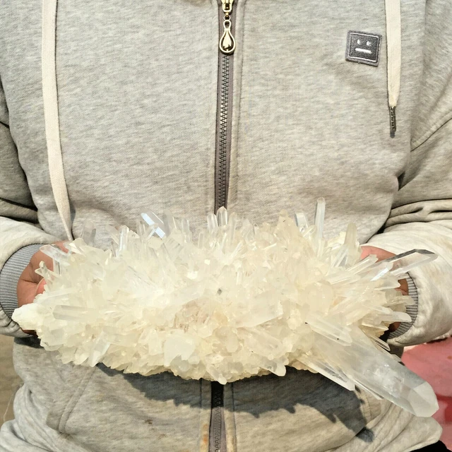 3.1lb Nice Natural Clear White Quartz Crystal Cluster Rough Healing Specimen