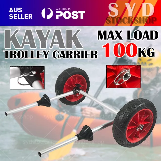 Kayak Trolley Canoe Scalable Aluminium Wheel Cart Boat Carrier Ski Foldable AU