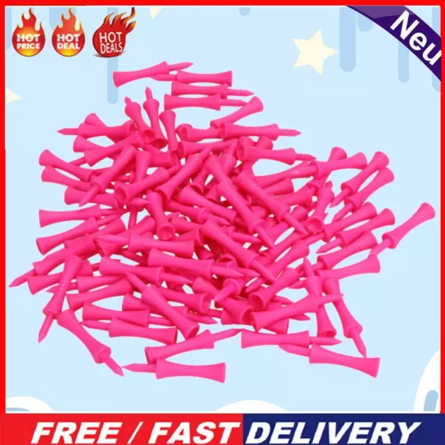 100 Pink Plastic Castle Step Grad Golf Tees up Height 39mm