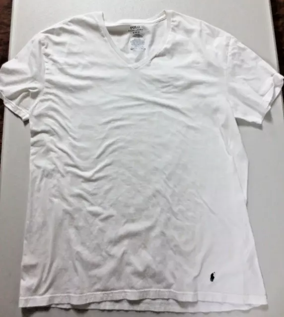 Polo Ralph Lauren Men's White V-Neck Short-Sleeve T-Shirt Size XL