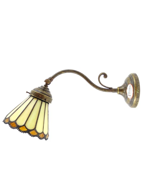 Applique ottone brunito,appliques con vetro stile tiffany,lampada da parete am15