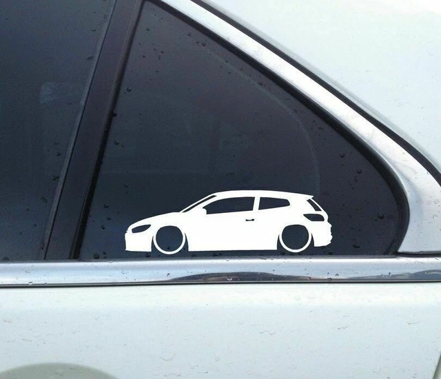 2x Lowered car outline stickers - for VW Scirocco Mk3 volkswagen L679