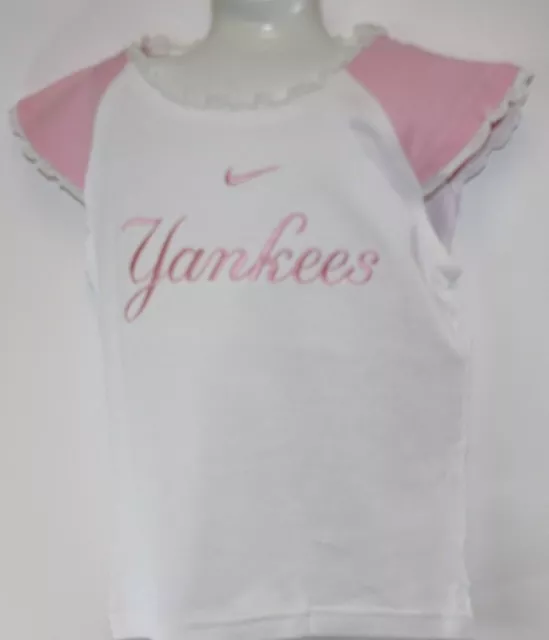 NEW Infant Toddler Kids Girls Nike 2 piece NY Yankees White Pink Shirt & Skort