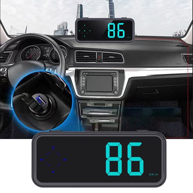Boussole Numérique Pour Voiture - Ecran LCD 4,6 Pouces Rétroéclairé Bleu - Affiche Direction, Température Int/ext, Heure/date