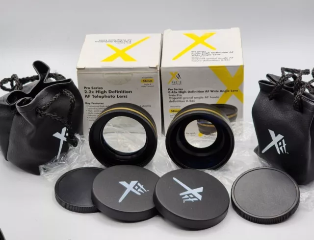 XIT Pro Series .43X & 2.2X High Definition AF Wide Angle & Telephoto 52mm Lens 