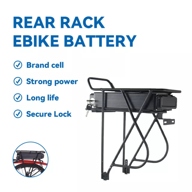 36V 48V 52V Gepäckträger Ebike Akku eBike Batterie für elektrische Fahrräder