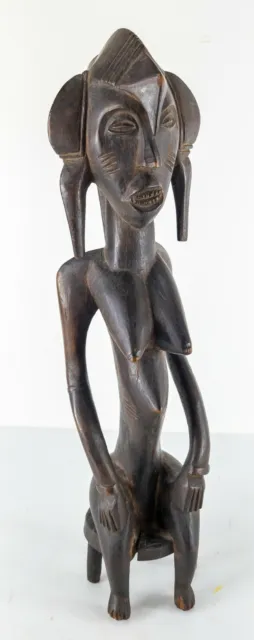 African Carved Wood Seated Maternity Figure Senufo Ivory Coast Cote d'Ivoire