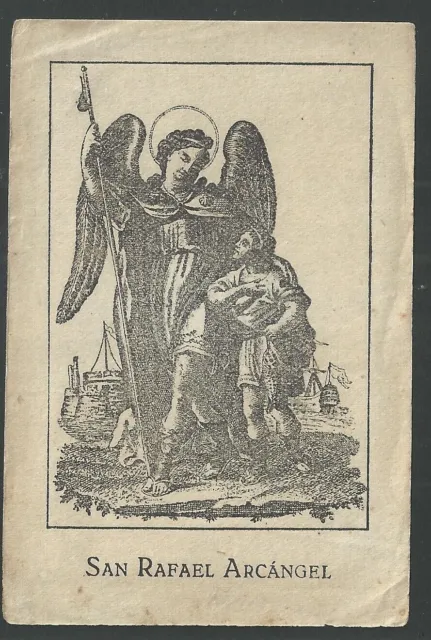 Santino antico de San Rafael Arcangel estampa image pieuse santini holy card