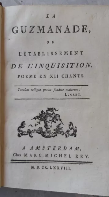 MIRABEAU La Guzmanade  l'Établissement de l'Inquisition + La papesse Jeanne 1778