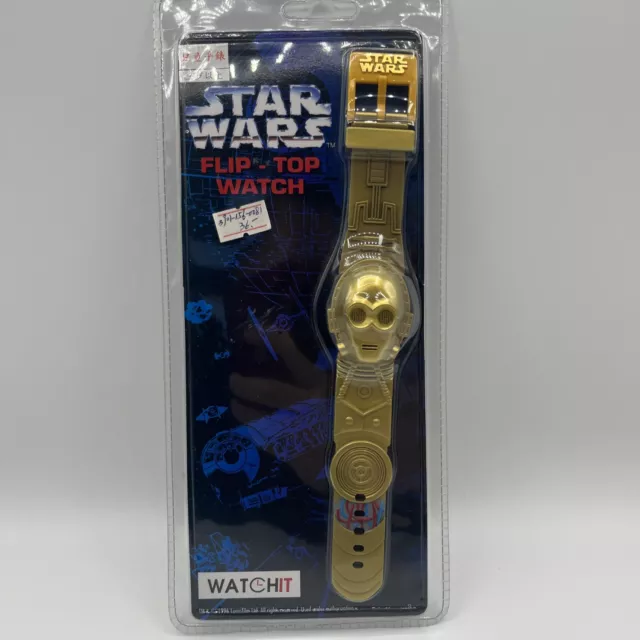 Star Wars C-3PO Flip-Top Watch Vintage New Sealed