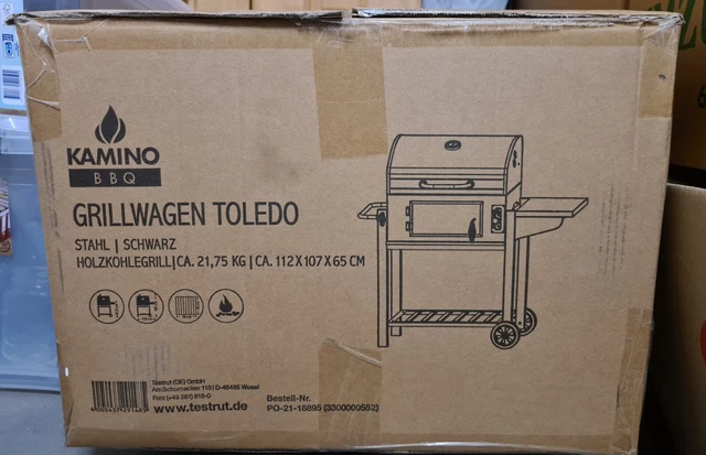 Kamino BBQ Edelstahl Grillwagen Toledo Schwarz