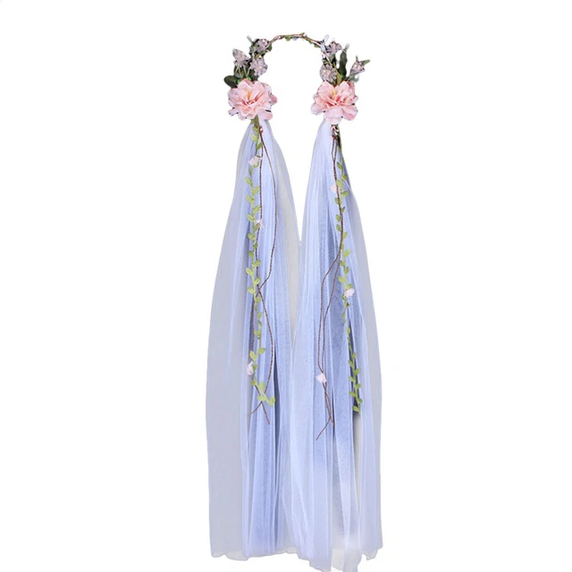 1 pz ghirlanda velo tela barocco maglia corona di fiori copricapo velo da sposa per