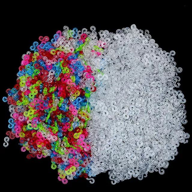 100PC Plastic S clips For Loom Bands Refill Knit Kit DIY Ring Jewellery Bracelet