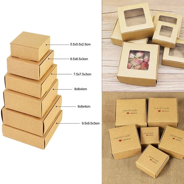 10pcs Square Christmas Candy Box With Window Gift Packaging Boxes  Baby Shower