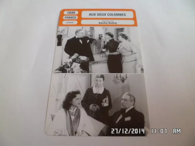 CARTE FICHE CINEMA 1949 AUX DEUX COLOMBES Sacha Guitry Lana Marconi