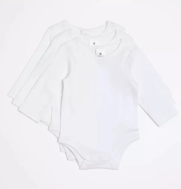 Long Sleeve Baby bodysuit X 3 Pack Size 0000 Newborn