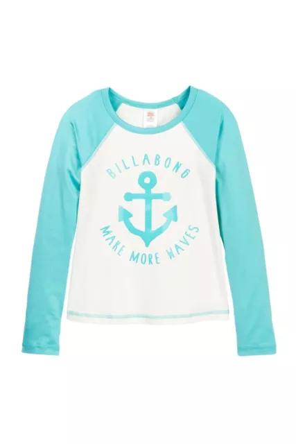 Billabong Girl's 5 Long Sleeve Rash Guard UV Swim Shirt Surf Sol Searcher Anchor