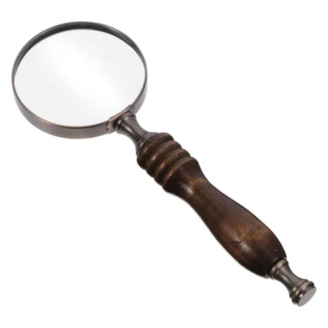 Magnifier Wood Metal Puzzles Hand Held Magnifying Mirror Home Tool
