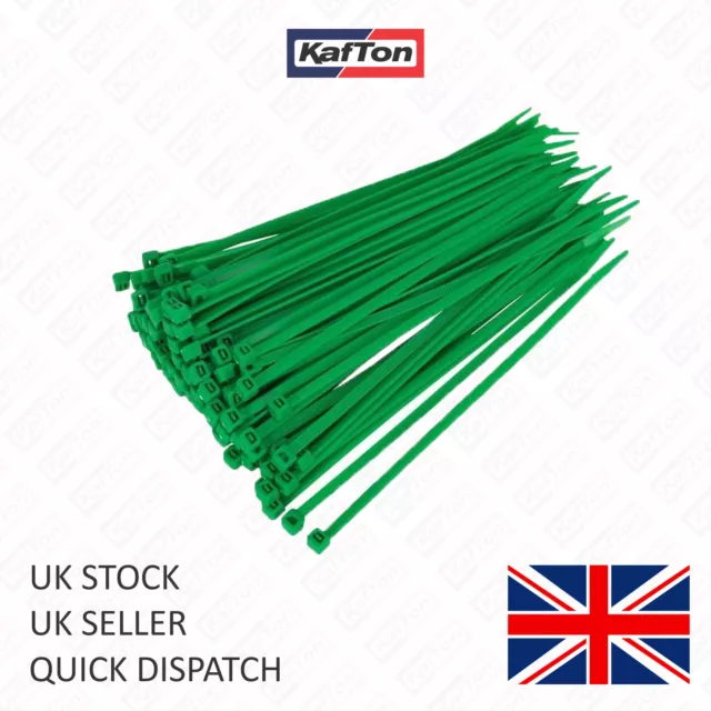 Green Cable Ties. All Sizes Small, Medium & Large Size Zip Tie Wraps