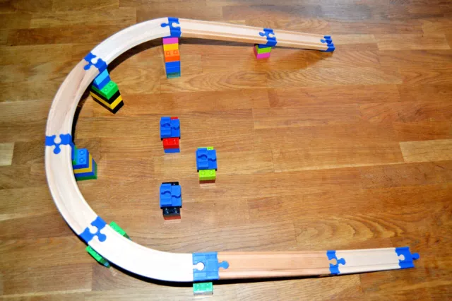 Brückenadapterset für die Holzeisenbahn mit Duplo/Lillabo/Brio/Playtive uvm...