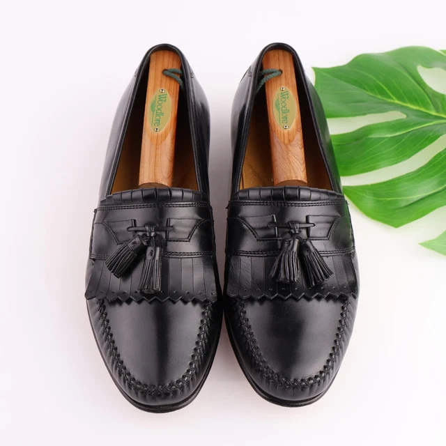 Mens Johnston & Murphy Black Leather Tassel Loafers Moc Toe Breland Kiltie Johnston murphy breland kiltie tassel burgundy italian calf  main image 3