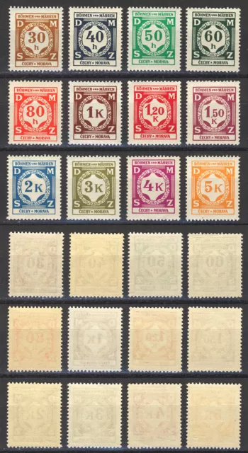 MiNr. 1-12 Böhmen & Mähren - Dienstmarken Ziffernzeichnung 1941 - postfrisch **