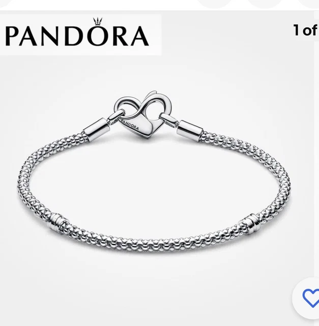 Silver Genuine Pandora Moments Studded Chain Bracelet