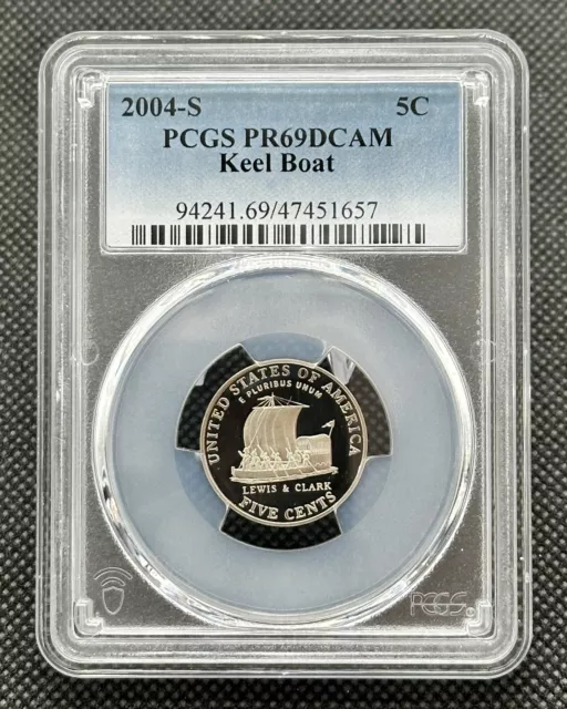 2004-S 5C American Keel Boat graded proof coin PCGS PR69DCAM Stunning Coin