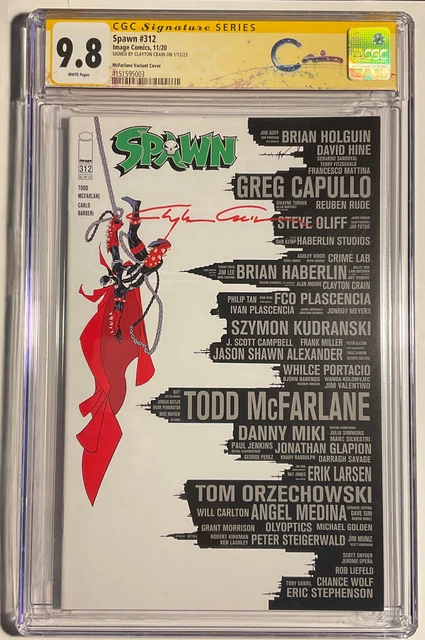 Spawn #312 CGC SS 9.8 signed CLAYTON CRAIN, trade dress, Skyline ASM700 VNM