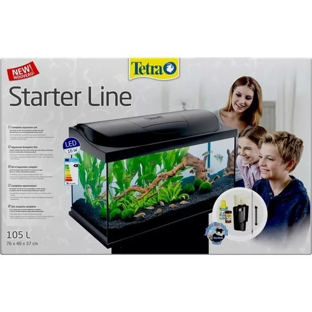 Tetra Starter Line 105L Aquarium Set Fish Tank Includes 16W LED Heater Air Pump