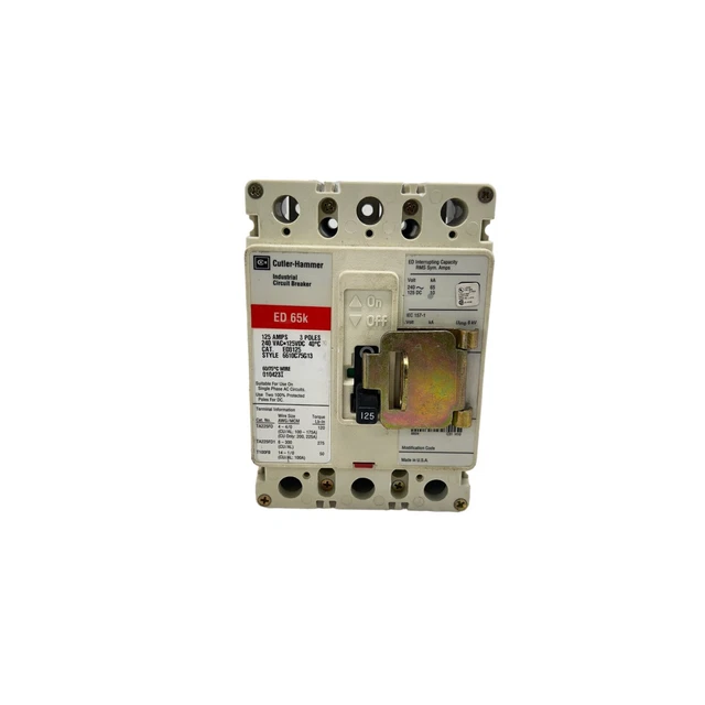 Cutler-Hammer Idustrial Circuit Breaker Ed 65K 125Amps
