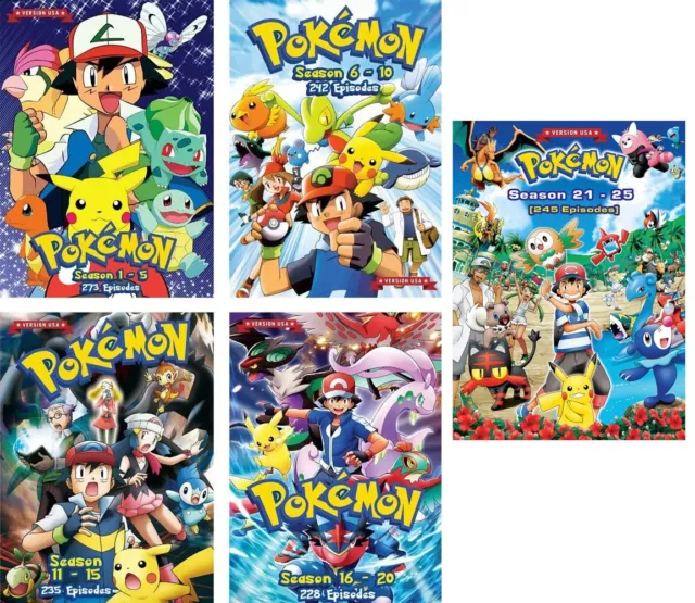 DVD Pokemon Season 1-5 Complete TV Series English Dubbed Anime NEW +Tracking