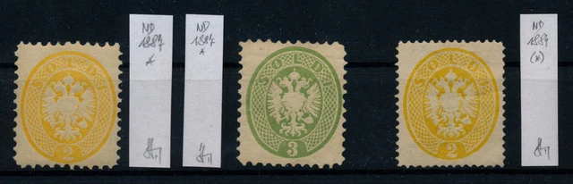 LOMBARDEI-VENETIEN 1863/64 3NEUDRUCKE 1887! Schöne farben! Bestimmungen! Schön!