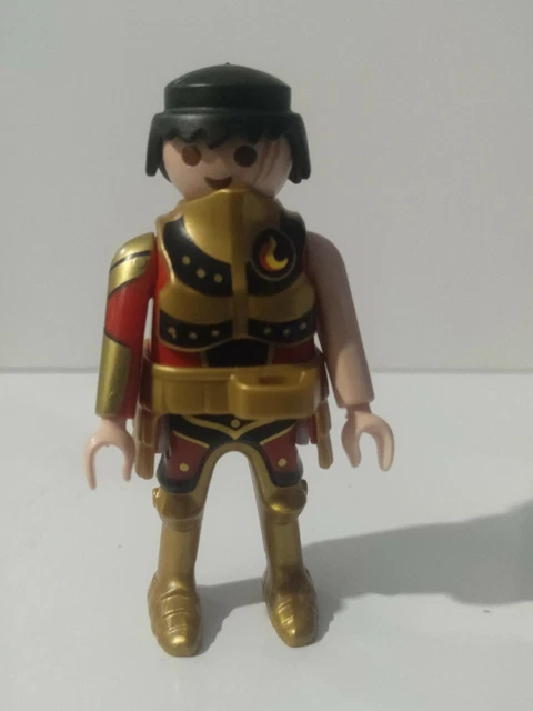 Figura PLAYMOBIL Medievale Del Fuego Con Tatuaggio Sul Viso - Usata
