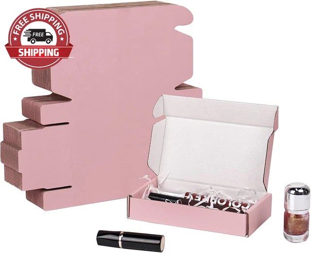 6.3X3.1X1.2 Inch Shipping Boxes Set of 30 Pink Cardboard Boxes for Small Busines