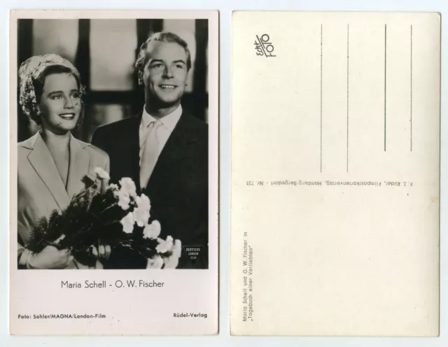 79039 - Maria Schell und O.W. Fischer - foto reale - vecchia cartolina