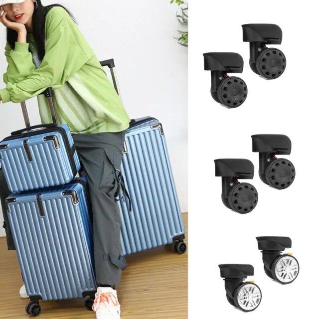 1 Pair Heavy Duty Luggage Wheel Replacement Trolley Casters 360 Degree Swivel