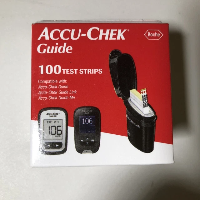 100 ACCUCHEK GUIDE Diabetic Test Strips Expiration date 04/2024 or