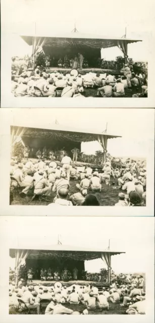 Oct 1942 WWII Schofield Barracks Hula Show Hawaii 3 Photos