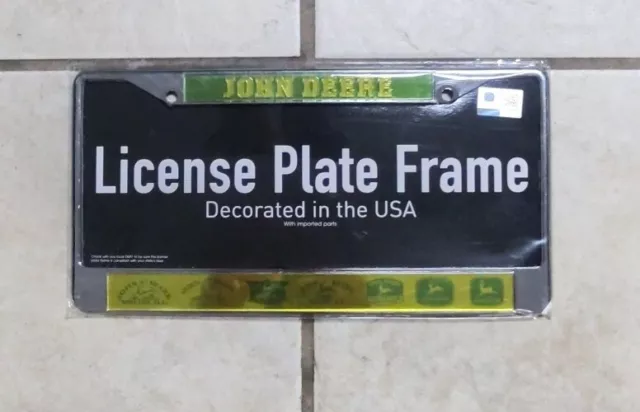 WinCraft Official John Deere License Plate Frame Vintage Moline, Illinois Chrome