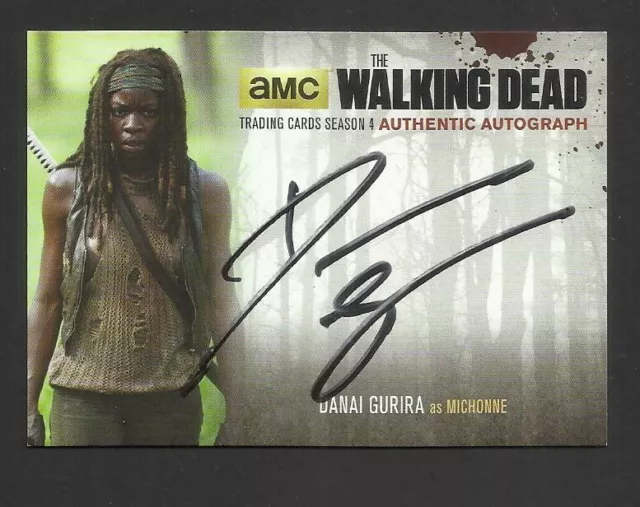 Dg2 The Walking Dead Season 4 Autograph Card Black Danai Gurira Michonne Sword