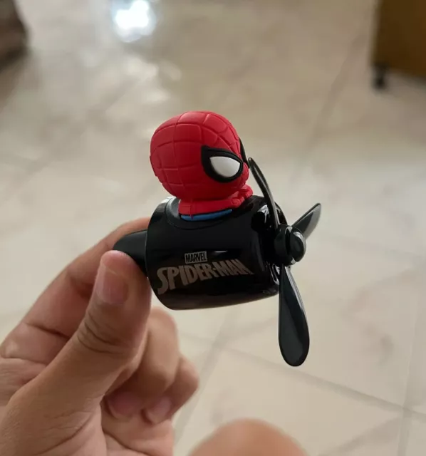 Spider Man Car Fan Air Freshener Accessories Rotating Air Con Propeller Red