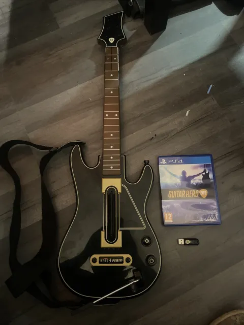 PS4 PS5 Guitar Hero Live Bundle Game Guitar Dongle & Strap 47875874213