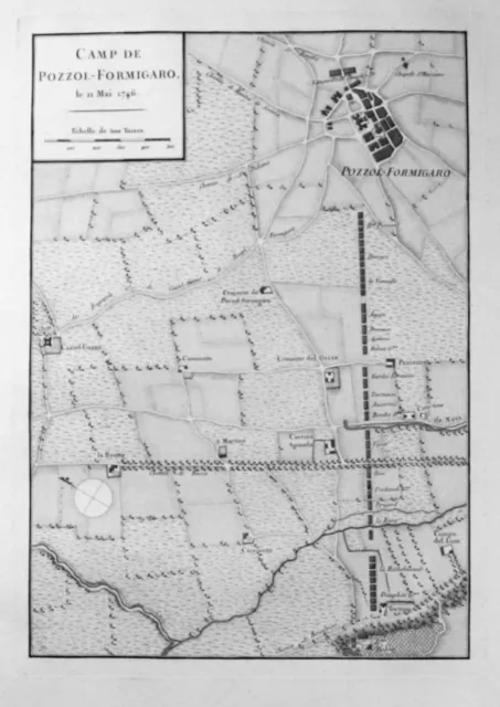 1775 - Pozzole Formigaro Piemonte Kupferstich acquaforte map Pezay carta Italia