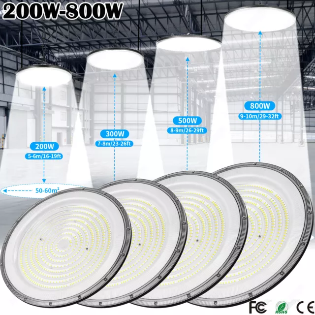 800W 500W 300W 200W UFO LED Hallenbeleuchtung Werkstattleuchte Industrielampe DE