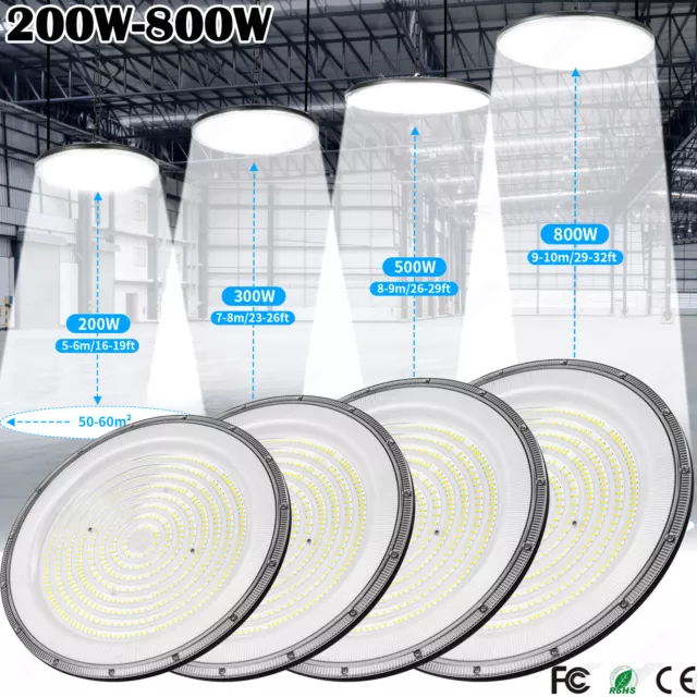 800W 500W 300W 200W UFO LED iluminación de pabellón lámpara de taller lámpara industrial DE