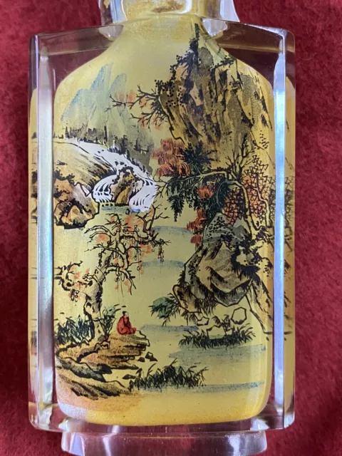 Chinese Exquisite Handmade landscape Inner painting Glass snuff bottle 3