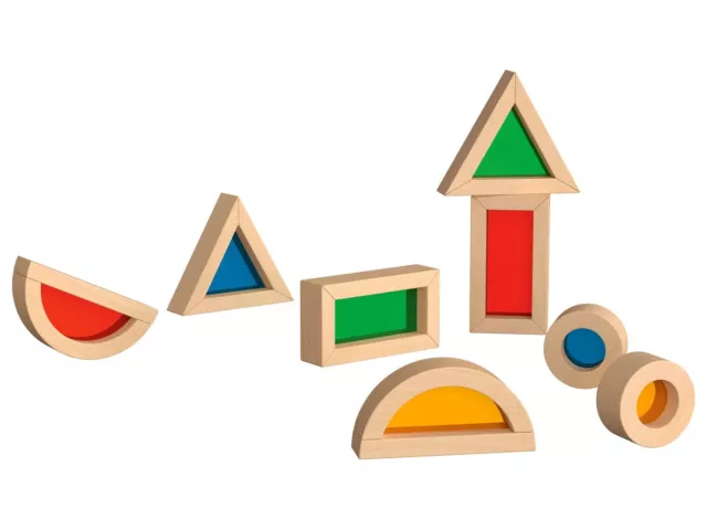Playtive Fensterbausteine Lernspiel Montessori Set Echtholz Kinder Spiel *Neu* 3