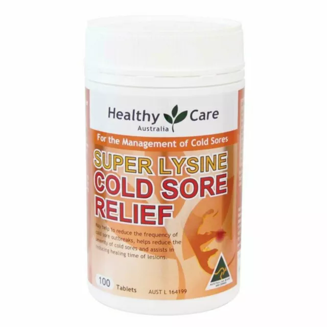 Healthy care super Lysine 1000 mg 100 tablets cold sore relief